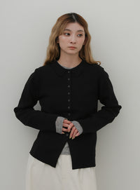 ポロニットシャツカーデ