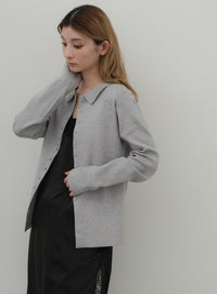 ポロニットシャツカーデ