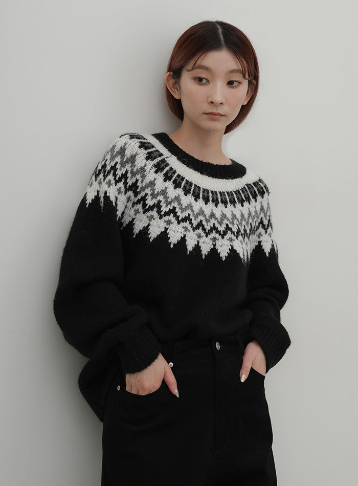 クルーネックノルディックニット – SELECT MOCA
