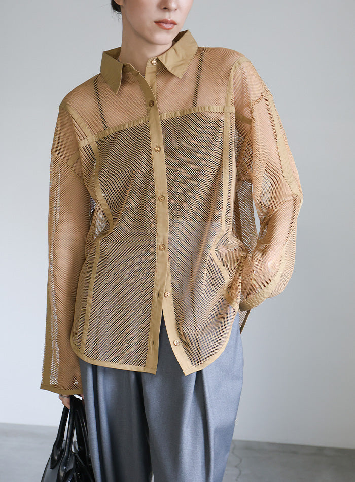 パイピングメッシュシャツ【SALE】 – SELECT MOCA
