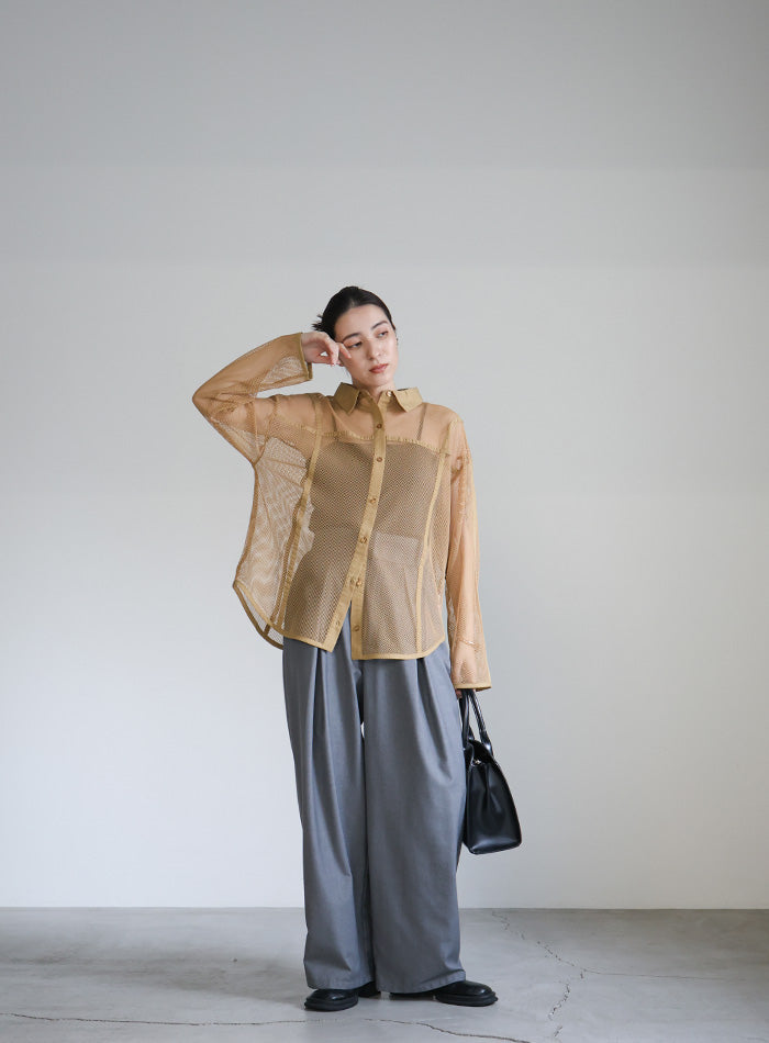 パイピングメッシュシャツ【SALE】 – SELECT MOCA
