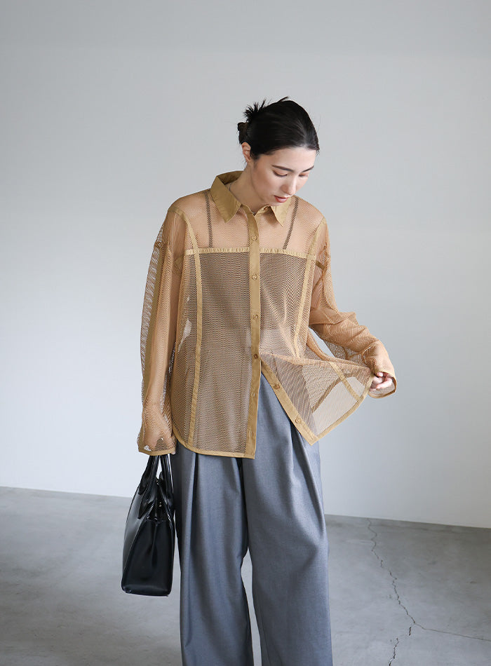 パイピングメッシュシャツ【SALE】 – SELECT MOCA