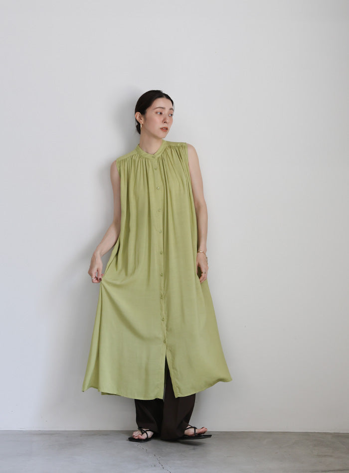 ノースリーブギャザーワンピース【SALE】
