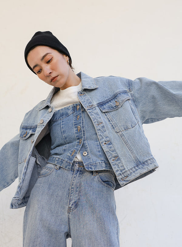 デニムチューブビスチェ