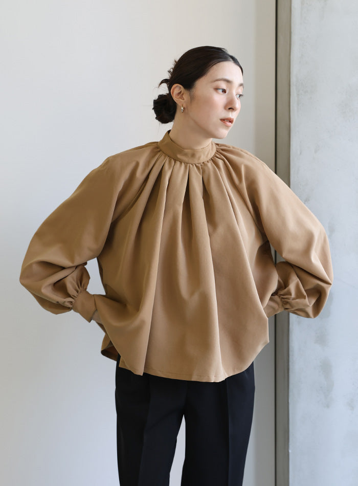 ハイネックボリュームギャザーブラウス – SELECT MOCA