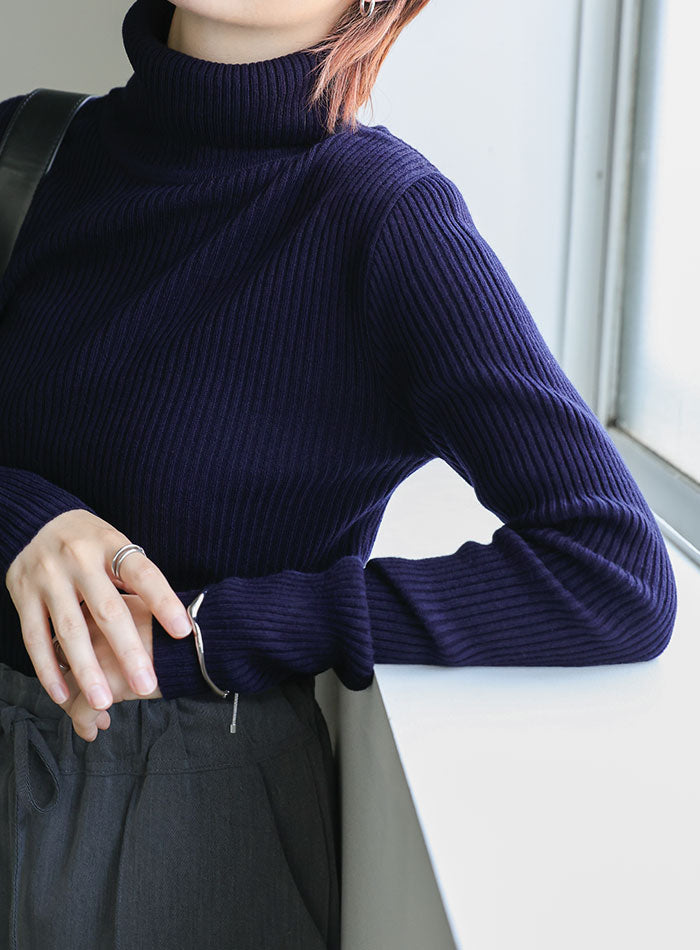 シンプルリブタートルネックニット – SELECT MOCA