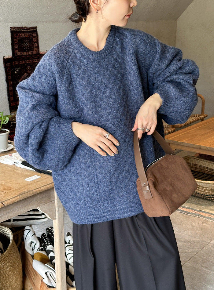 サイズ展開あり】オーバーサイズハニカムニット【by SON】 – SELECT MOCA