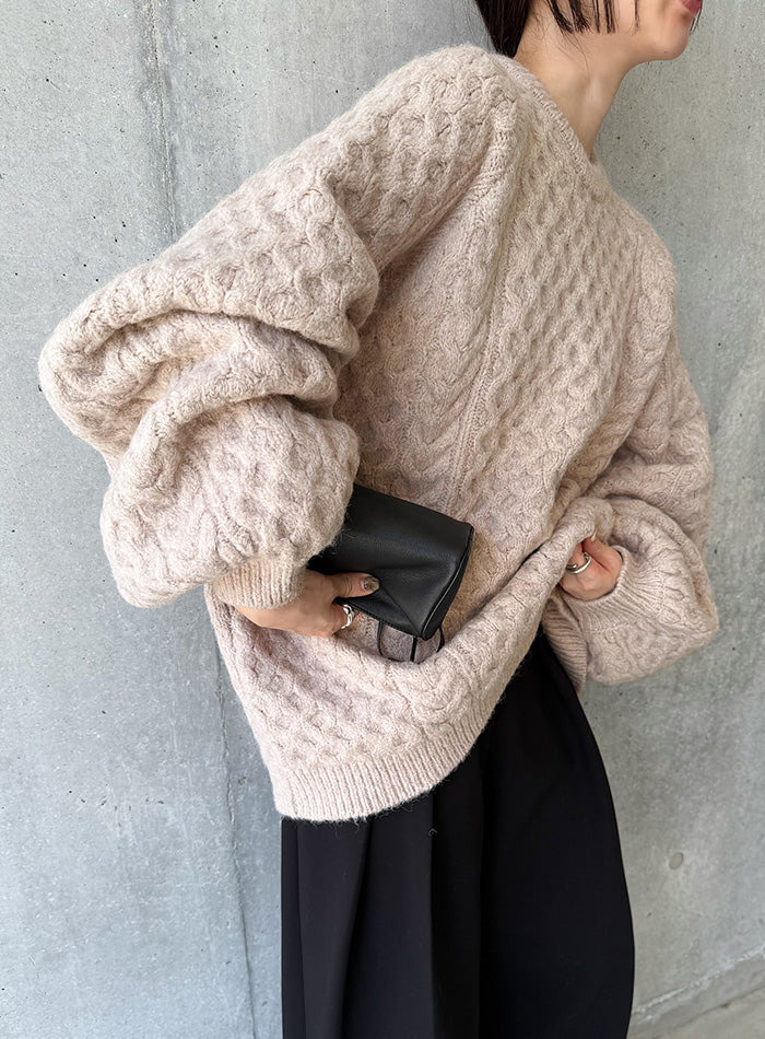 【サイズ展開あり】オーバーサイズハニカムニット【by SON】