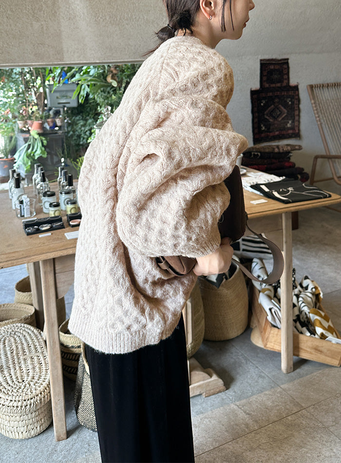 【サイズ展開あり】オーバーサイズハニカムニット【by SON】