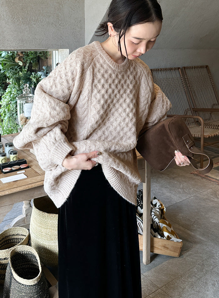 【サイズ展開あり】オーバーサイズハニカムニット【by SON】