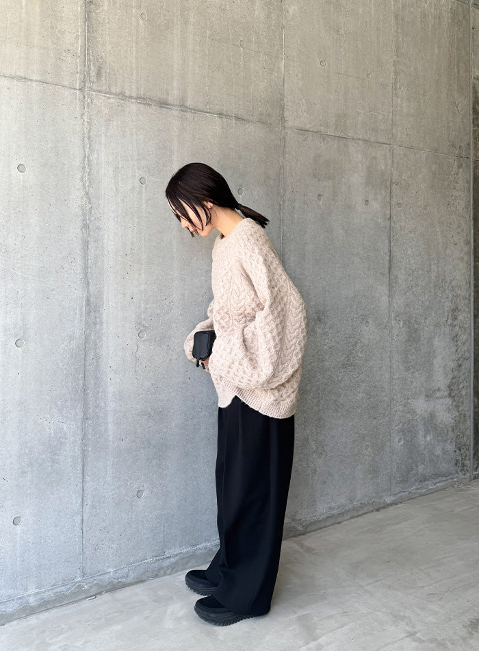 【サイズ展開あり】オーバーサイズハニカムニット【by SON】