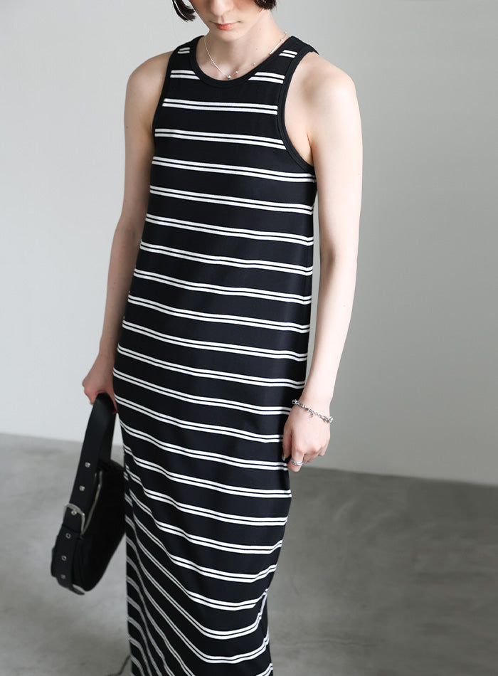 カップ付きボーダーノースリーブワンピース – SELECT MOCA