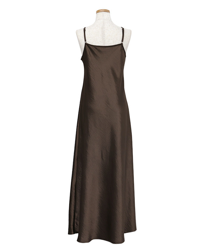 サテンフレアキャミワンピース