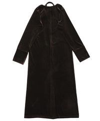 ボウタイリボンVネックベロアワンピース