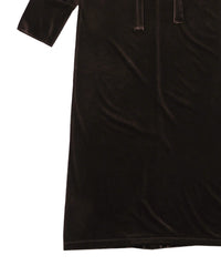 ボウタイリボンVネックベロアワンピース