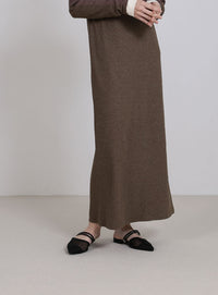 カットリブレイヤードヘンリーネックワンピース