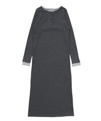 カットリブレイヤードヘンリーネックワンピース