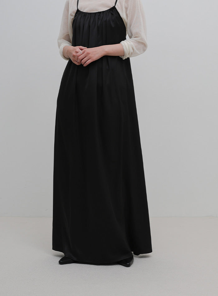 マットサテンギャザーキャミワンピース – SELECT MOCA