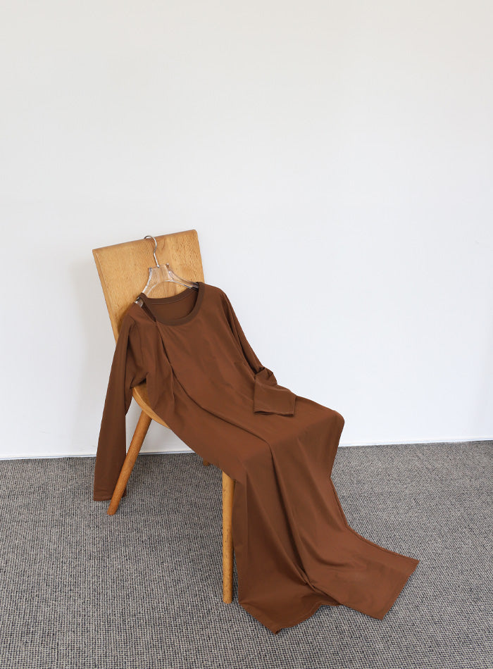 【Et】アシンメトリーネックワンピース