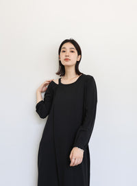【Et】アシンメトリーネックワンピース
