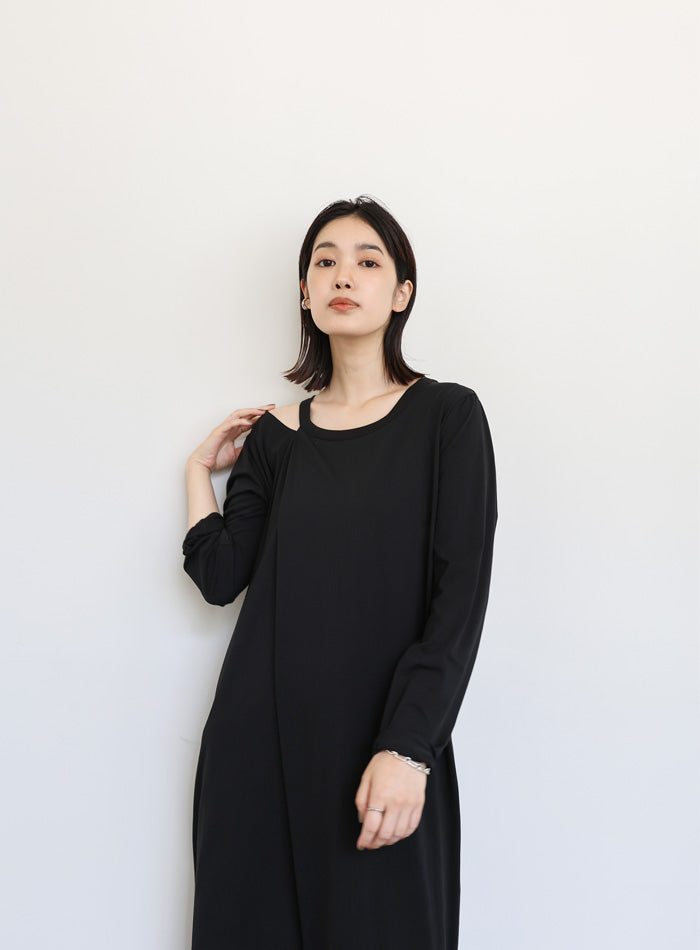 【Et】アシンメトリーネックワンピース
