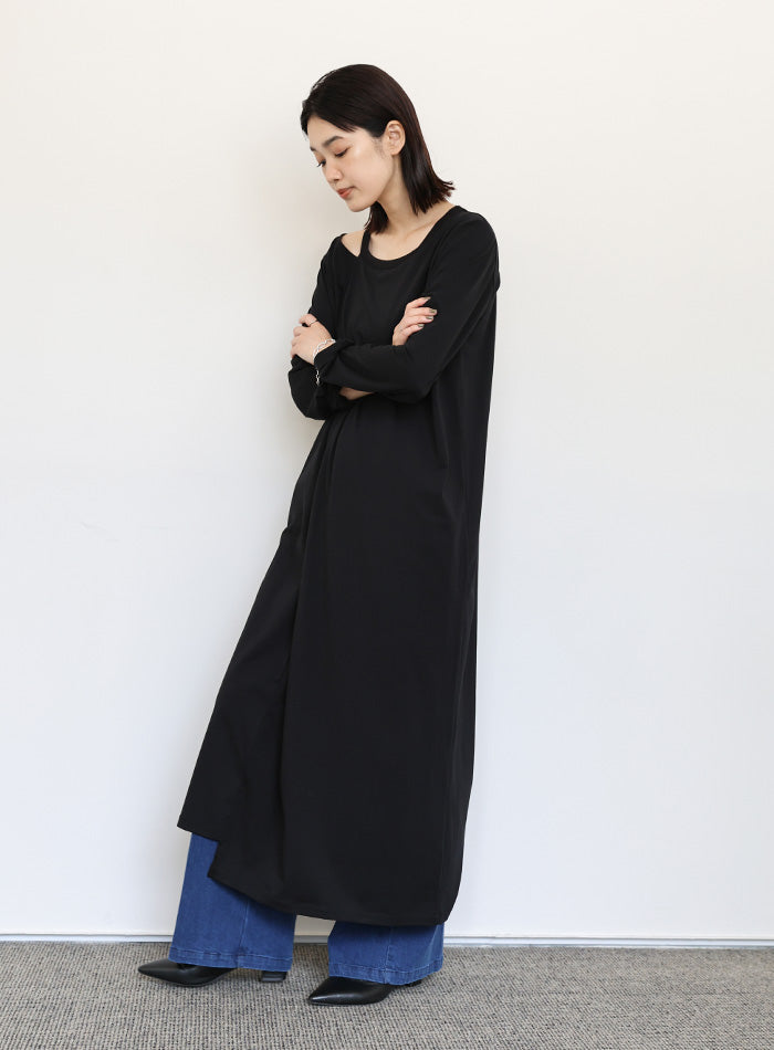 【Et】アシンメトリーネックワンピース