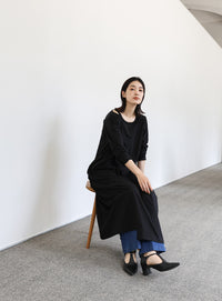 【Et】アシンメトリーネックワンピース