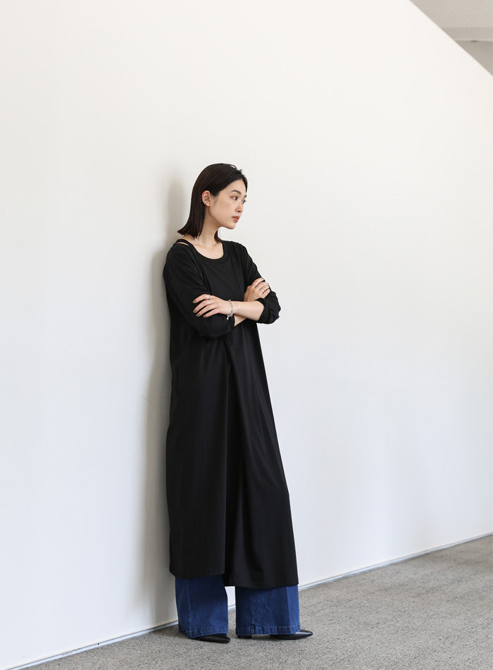 【Et】アシンメトリーネックワンピース