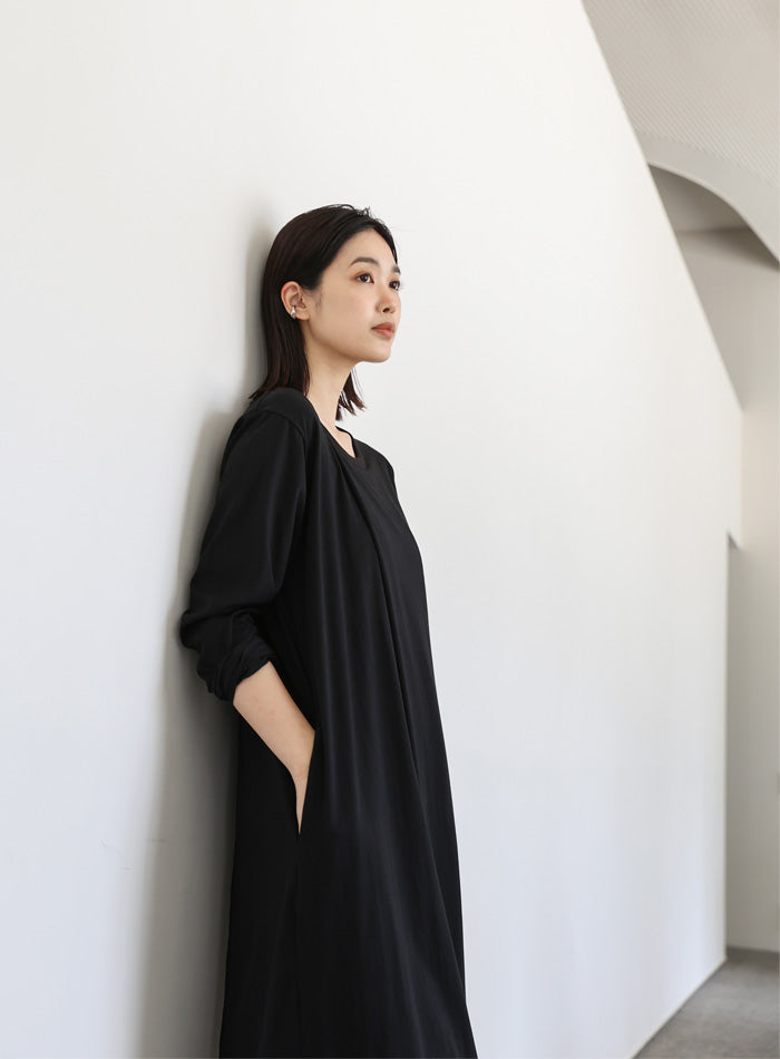 【Et】アシンメトリーネックワンピース
