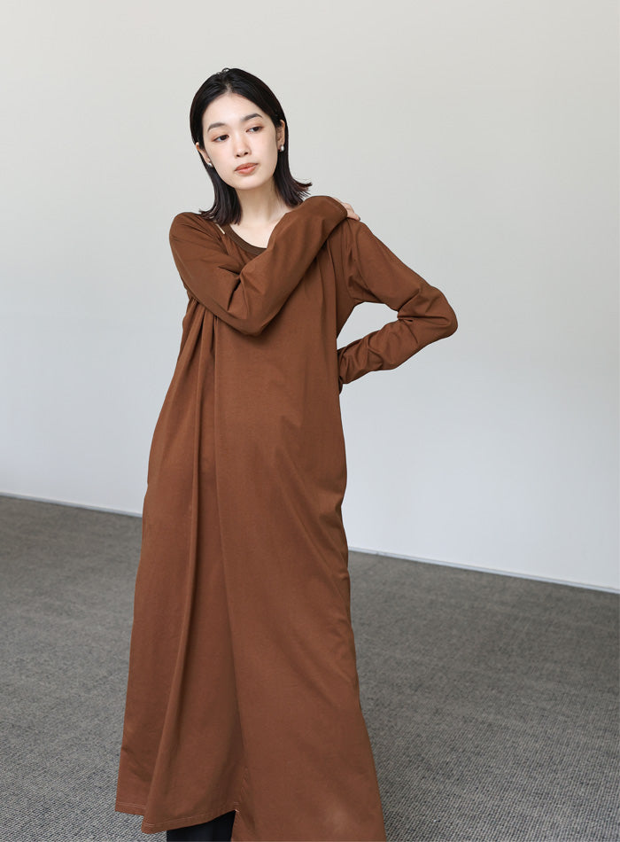 【Et】アシンメトリーネックワンピース