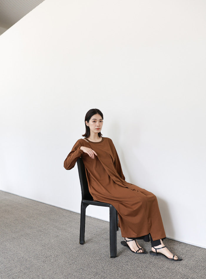 【Et】アシンメトリーネックワンピース