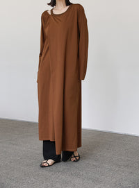 【Et】アシンメトリーネックワンピース