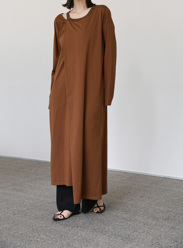 【Et】アシンメトリーネックワンピース