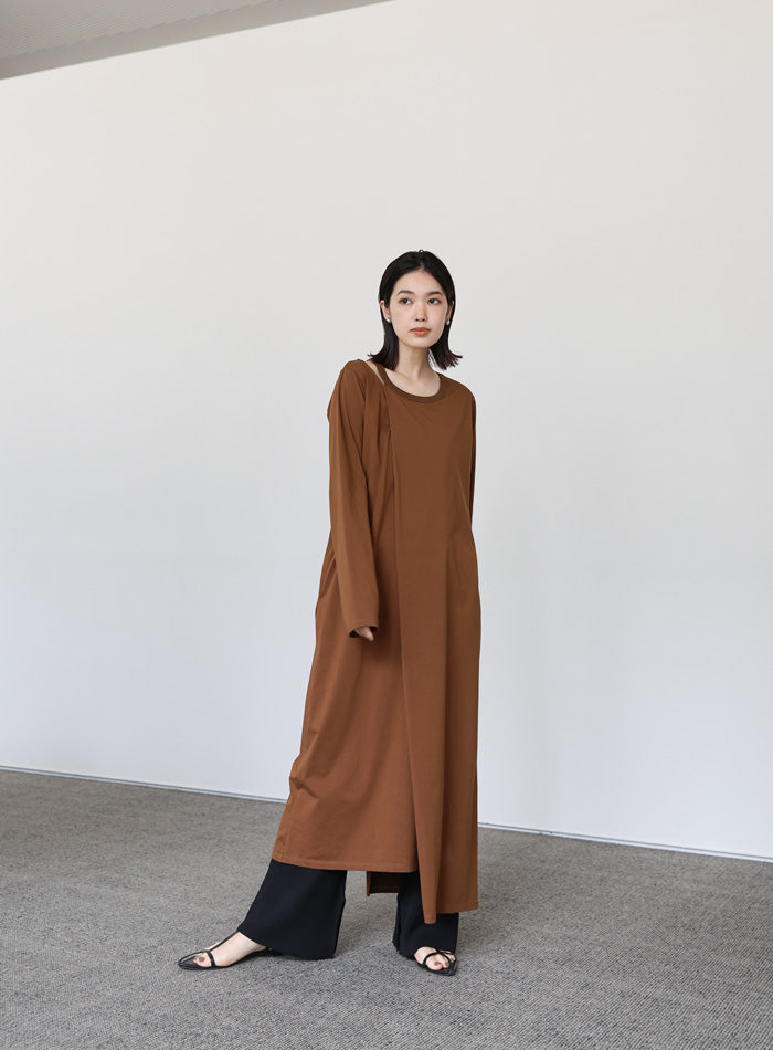 【Et】アシンメトリーネックワンピース