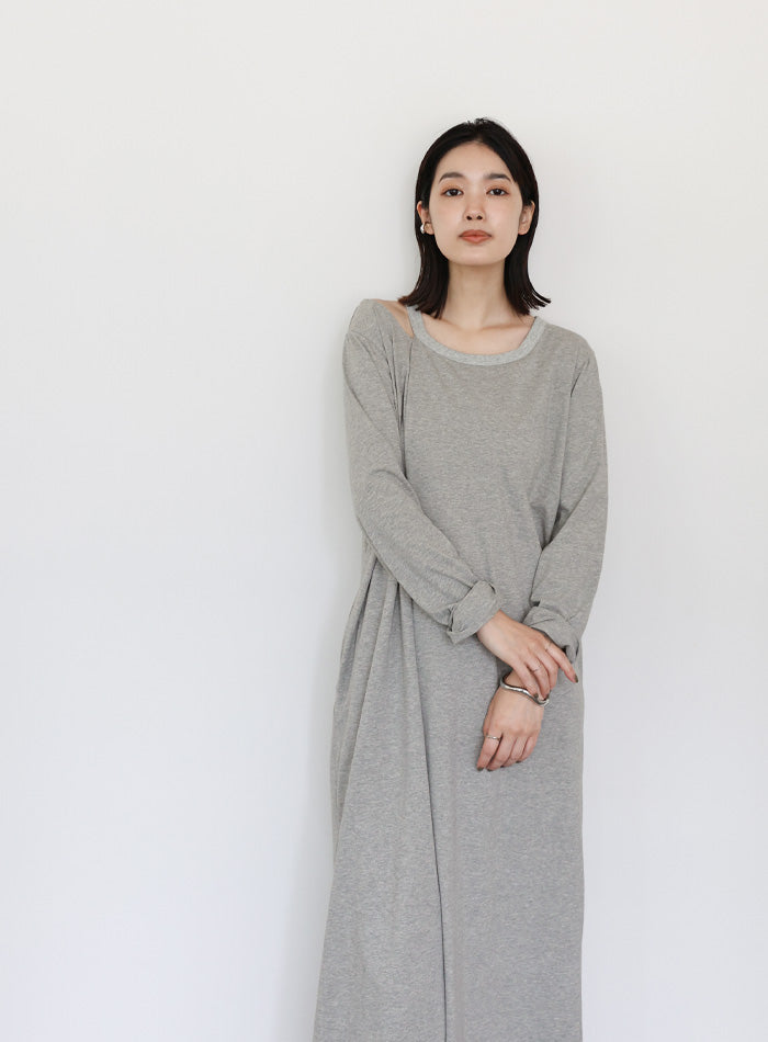 【Et】アシンメトリーネックワンピース