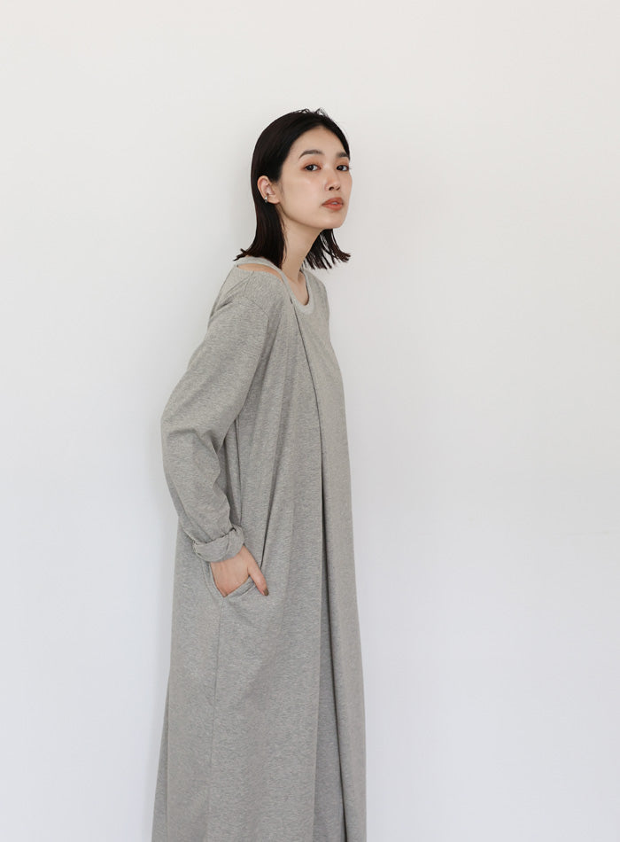【Et】アシンメトリーネックワンピース