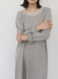 【Et】アシンメトリーネックワンピース