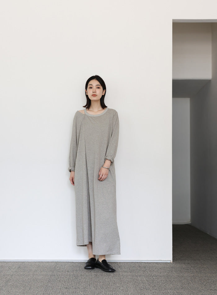 【Et】アシンメトリーネックワンピース