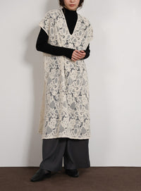 【Et】Lace Vest One-piece