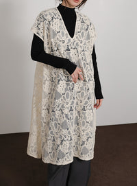【Et】Lace Vest One-piece