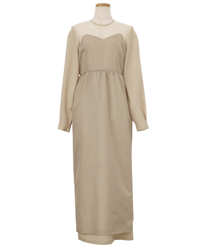 【オケージョン/結婚式】ペプラムバルーンドッキングワンピース