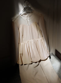 【オケージョン/結婚式】ペプラムバルーンドッキングワンピース