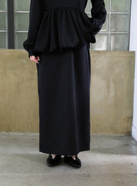 【オケージョン/結婚式】ペプラムバルーンドッキングワンピース