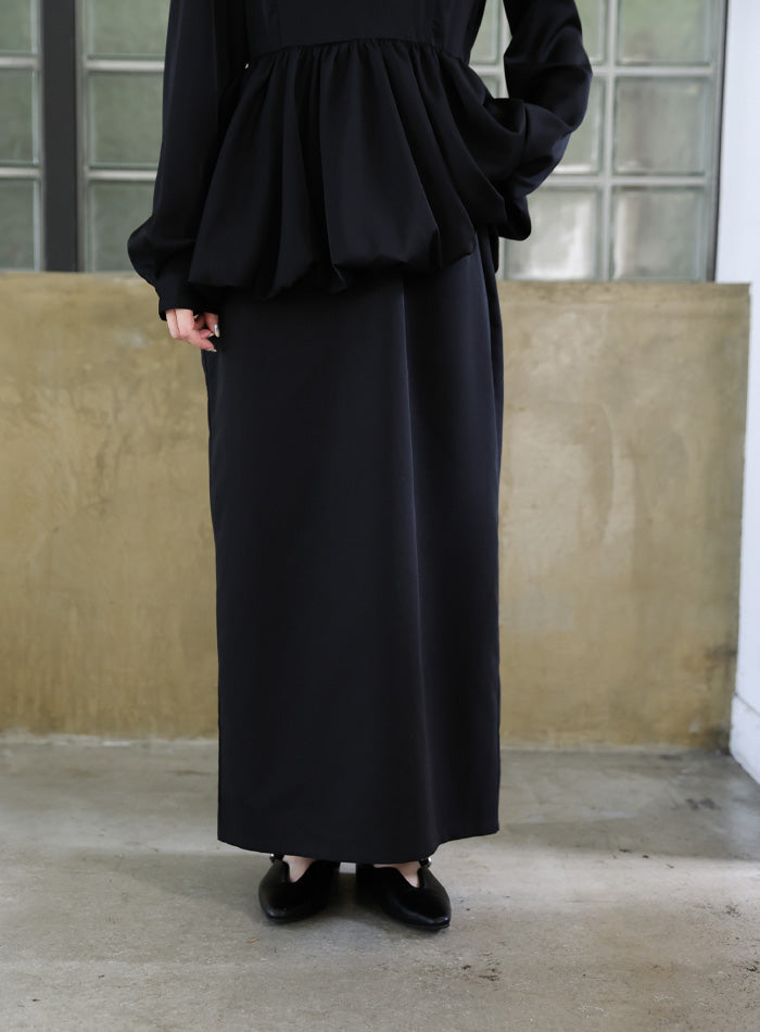 【オケージョン/結婚式】ペプラムバルーンドッキングワンピース