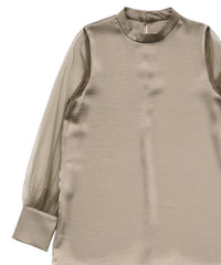 【オケージョン/結婚式】ヘムチュールサテンワンピース