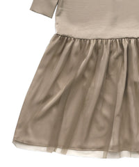 【オケージョン/結婚式】ヘムチュールサテンワンピース