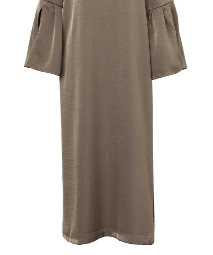 【オケージョン/結婚式】スリットスリーブVネックワンピース