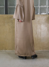 【オケージョン/結婚式】スリットスリーブVネックワンピース