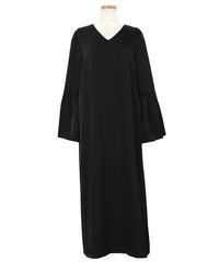 【オケージョン/結婚式】スリットスリーブVネックワンピース