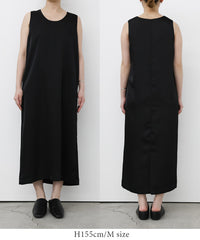 ラウンドネックサテンロングワンピース【セットアップ対応】【by SON】